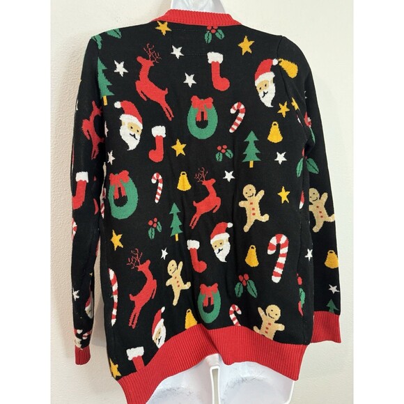Tipsy Elves Women's Cardigan Ugly Christmas Sweater M Tree Gingerbread NWT - Picture 2 of 10